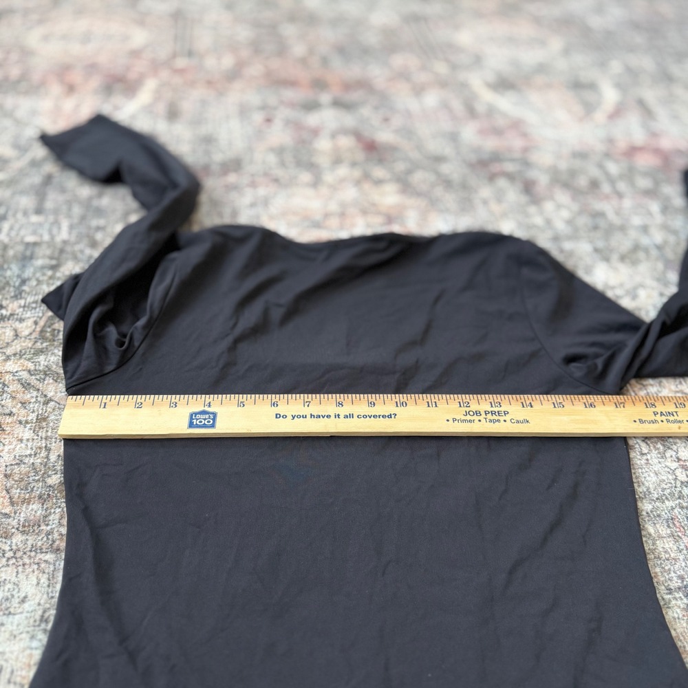 House of Harlow 1960 Black Square Neck Long Sleeve Corset Bodysuit Large - Picture 6 of 6